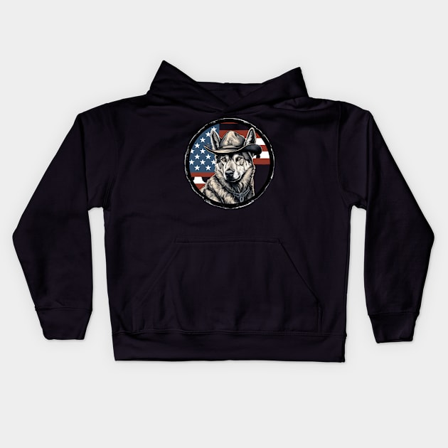 Patriotic Norwegian Elkhound Kids Hoodie by NatashaCuteShop